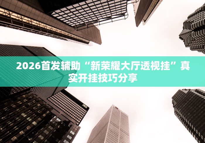 2026首发辅助“新荣耀大厅透视挂”真实开挂技巧分享