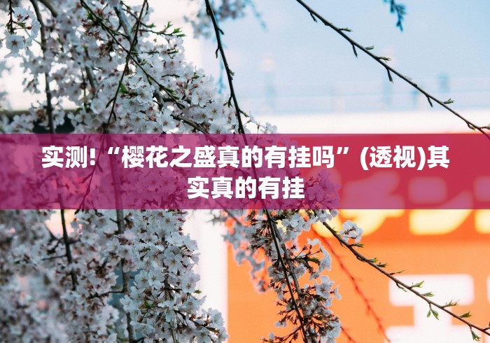实测!“樱花之盛真的有挂吗”(透视)其实真的有挂