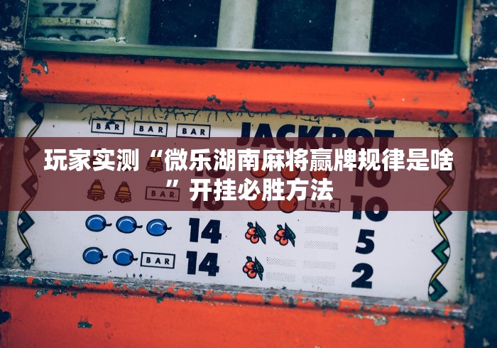 玩家实测“微乐湖南麻将赢牌规律是啥”开挂必胜方法