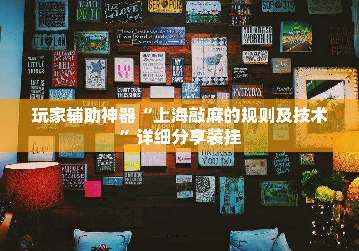 玩家辅助神器“上海敲麻的规则及技术	”详细分享装挂