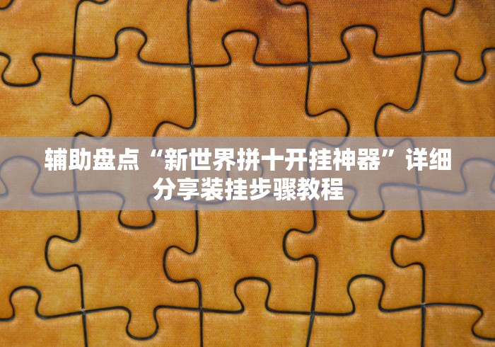 辅助盘点“新世界拼十开挂神器	”详细分享装挂步骤教程
