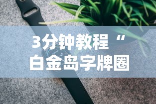 3分钟教程“白金岛字牌圈有挂没”科技辅助神器手机版教程