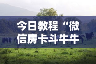 今日教程“微信房卡斗牛牛有挂吗”原来可以开挂