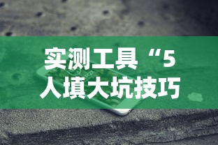 实测工具“5人填大坑技巧	”科技辅助神器手机版