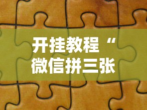 开挂教程“微信拼三张辅助器	”详细分享装挂步骤