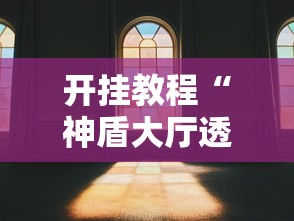 开挂教程“神盾大厅透视地址”真实开挂技巧分享